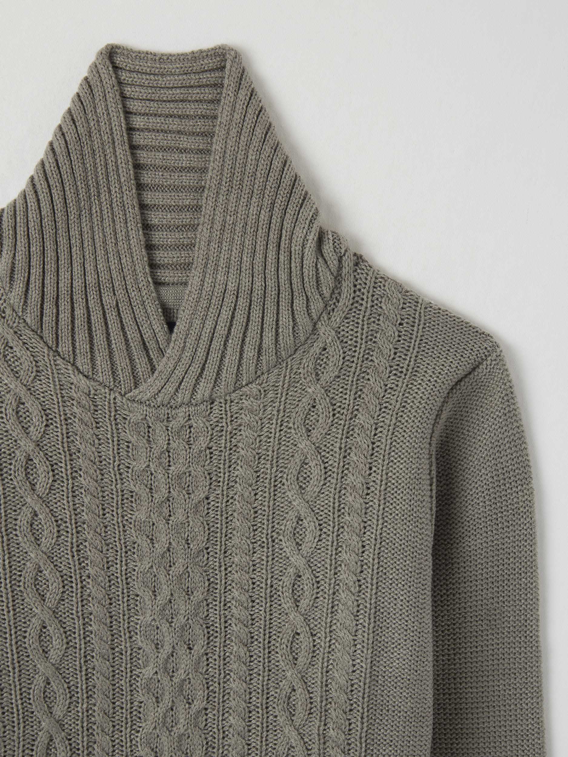 light grey cable knit sweater