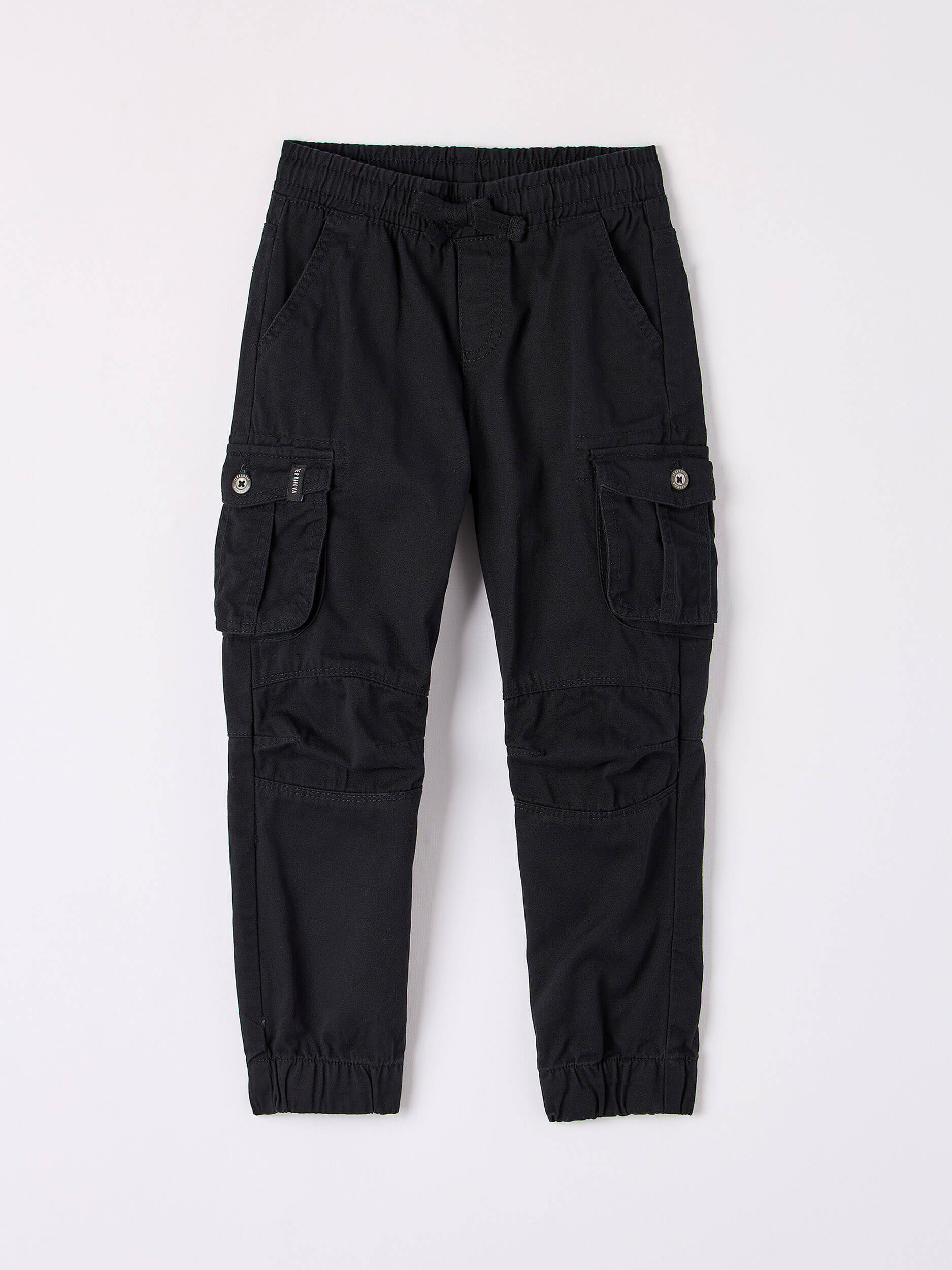 boys black cargo trousers