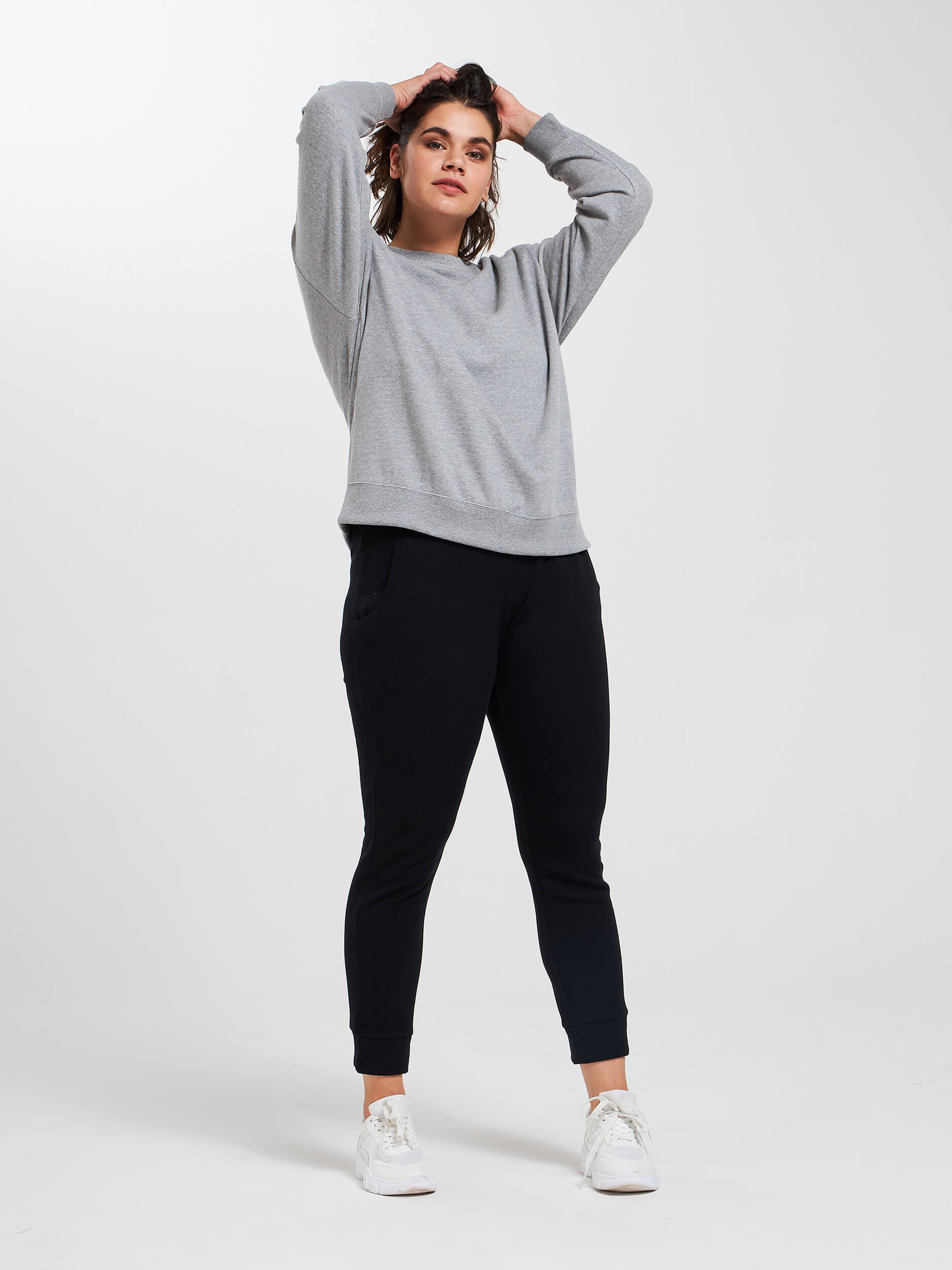 plain white sweatshirt and sweatpants