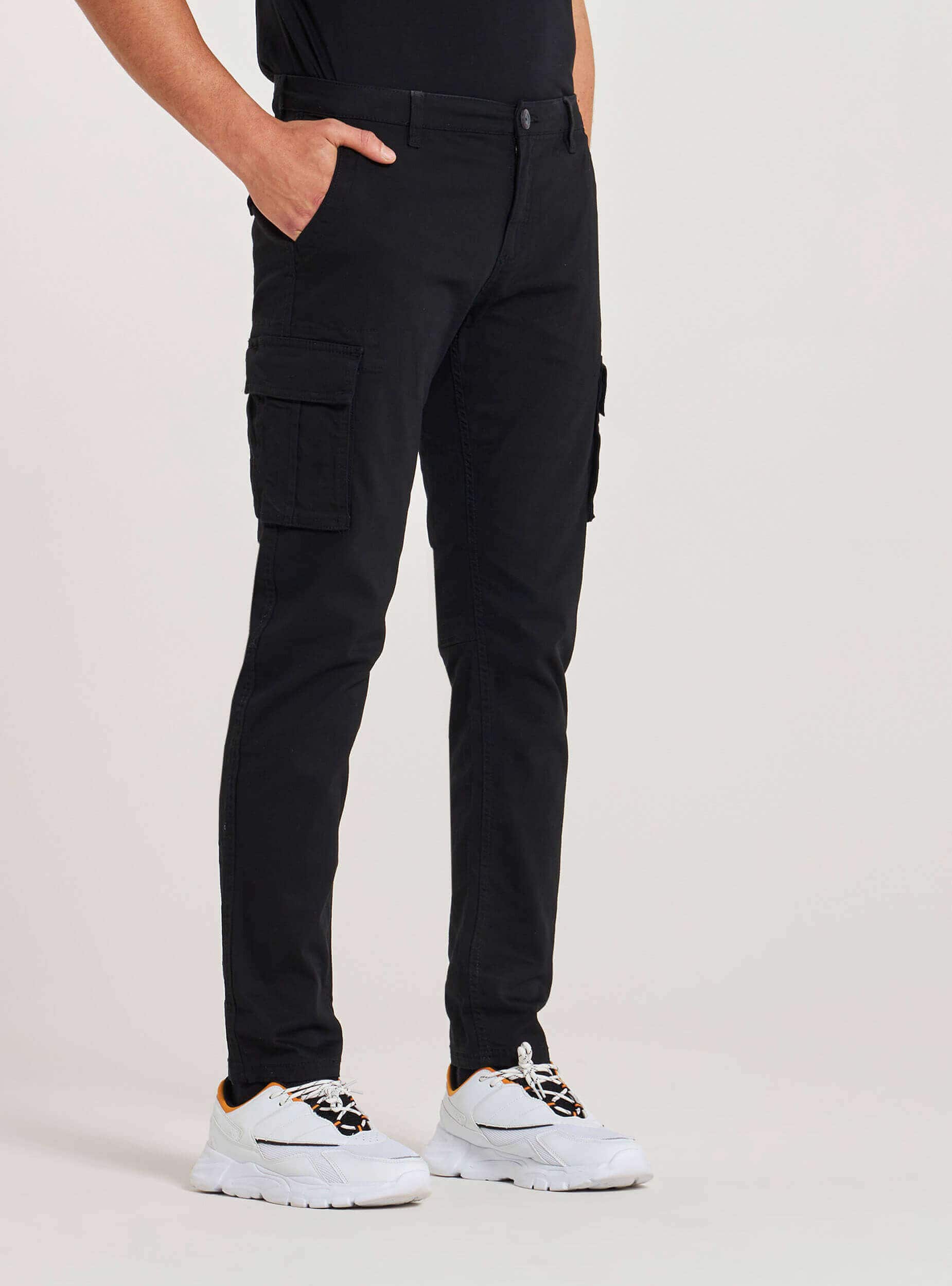 black cargo trousers