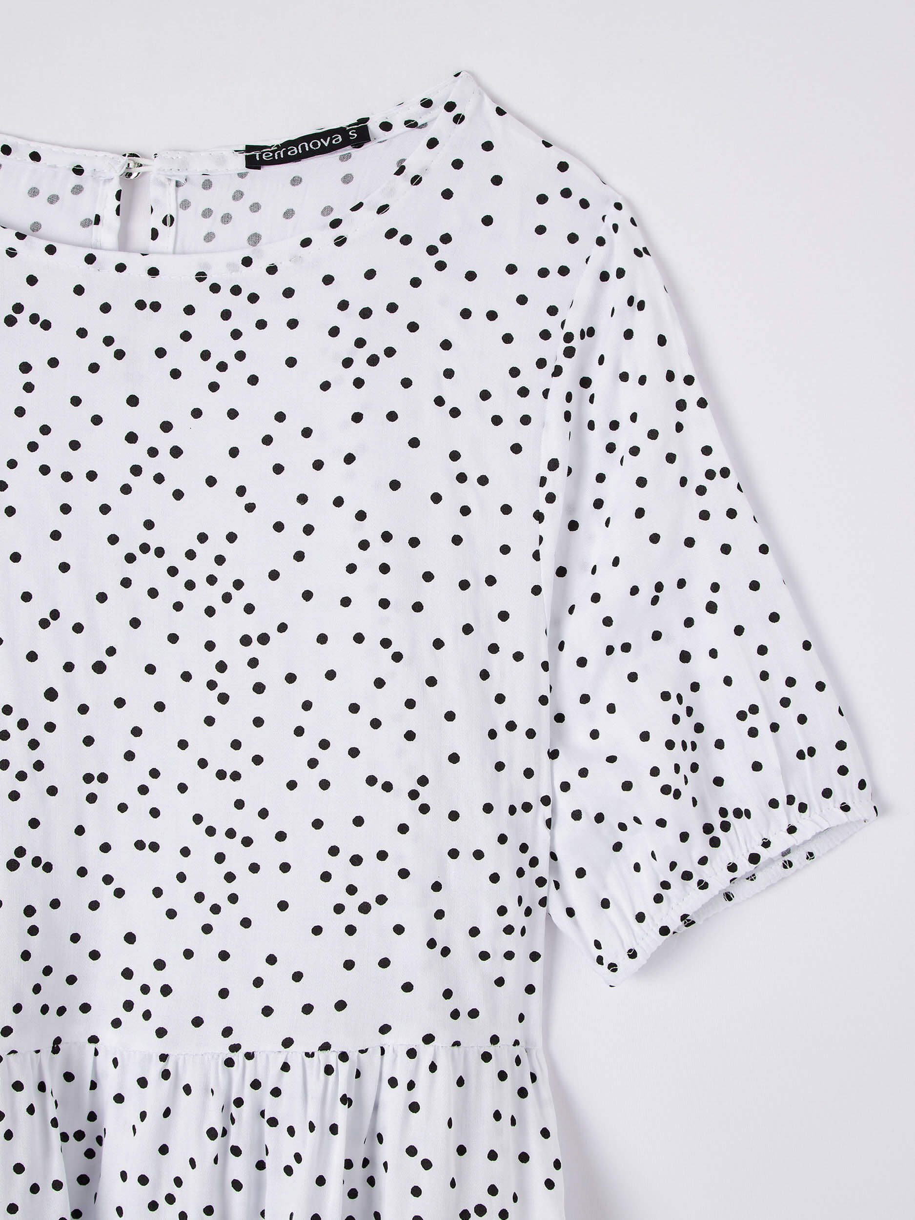 white dot blouse