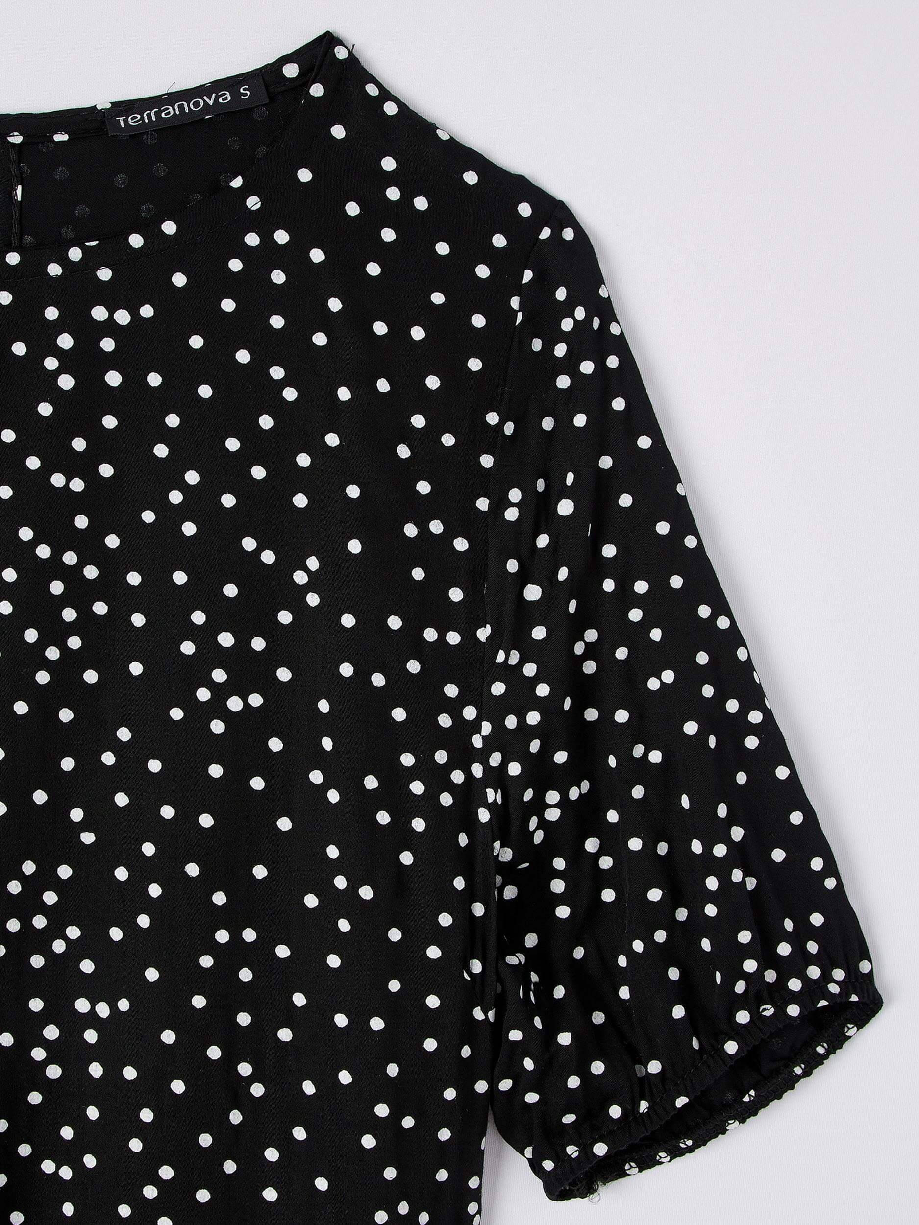 black and white dot blouse