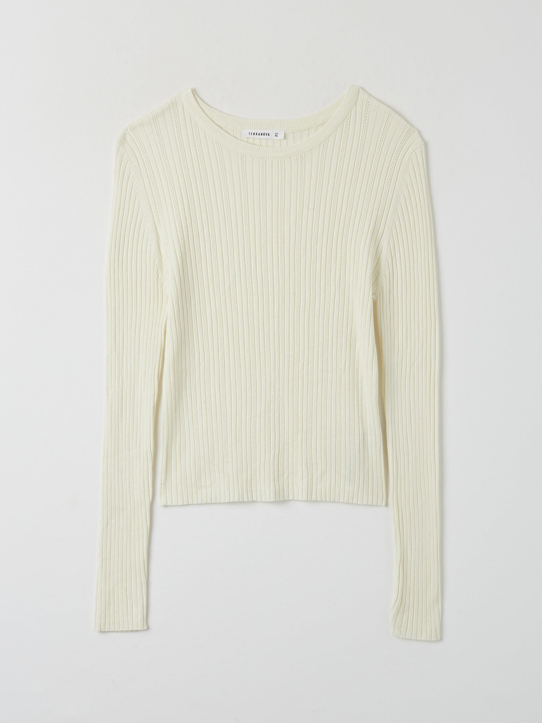 white open knit sweater