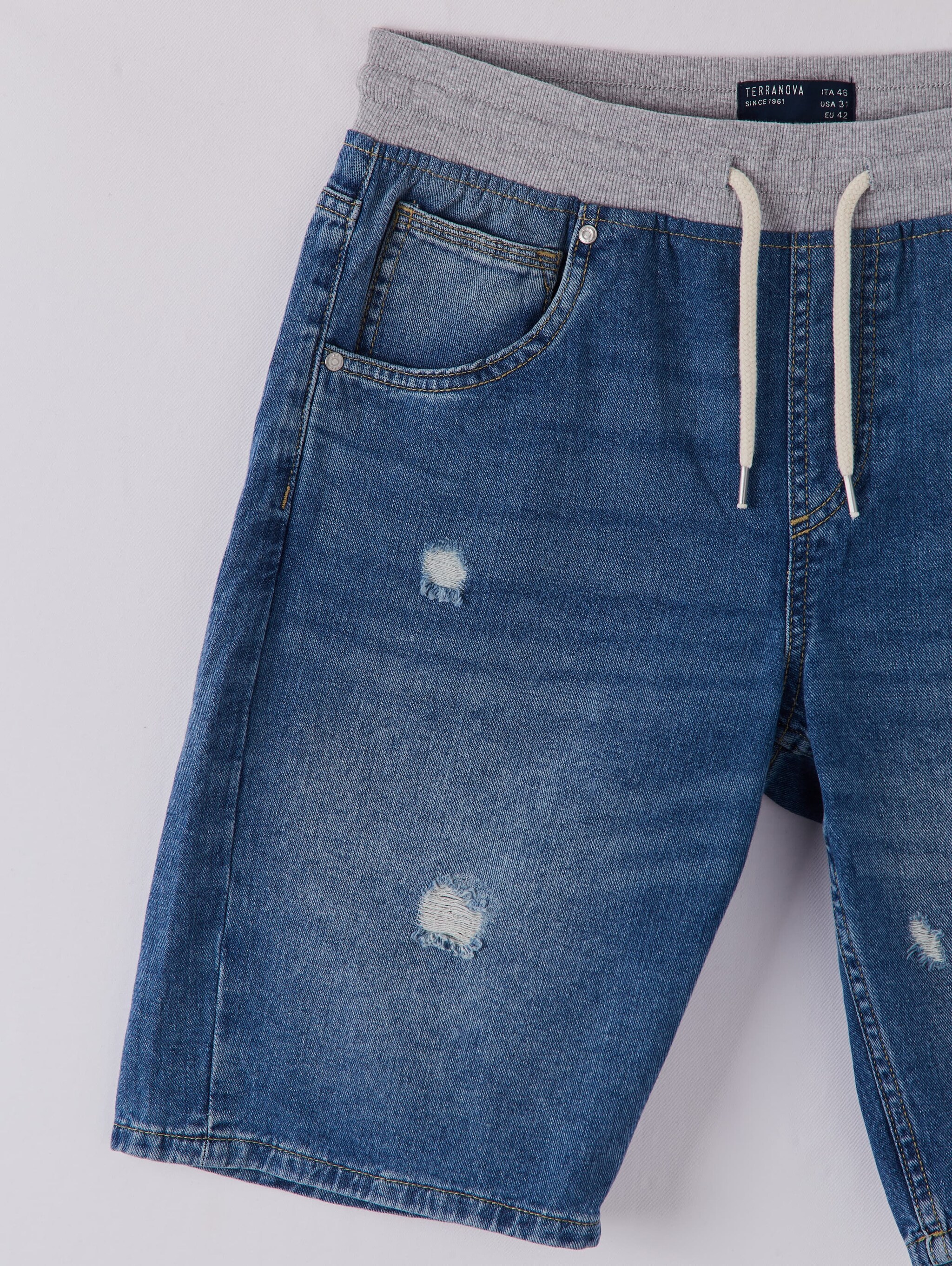 ripped denim joggers
