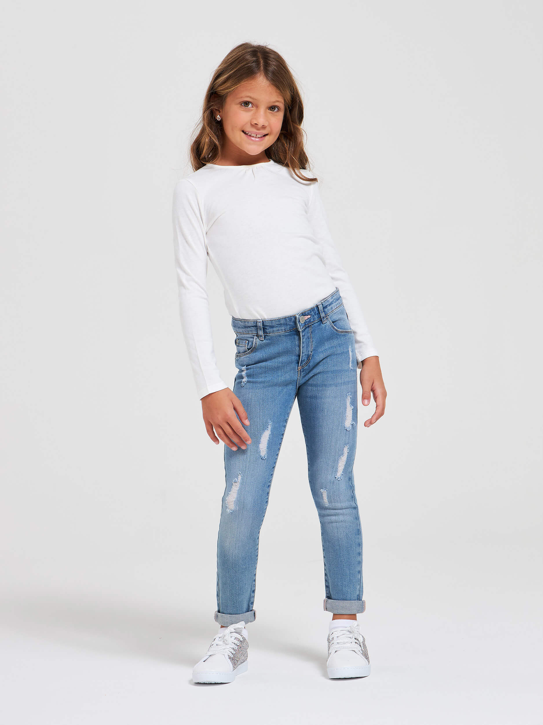 ripped blue jeans girls