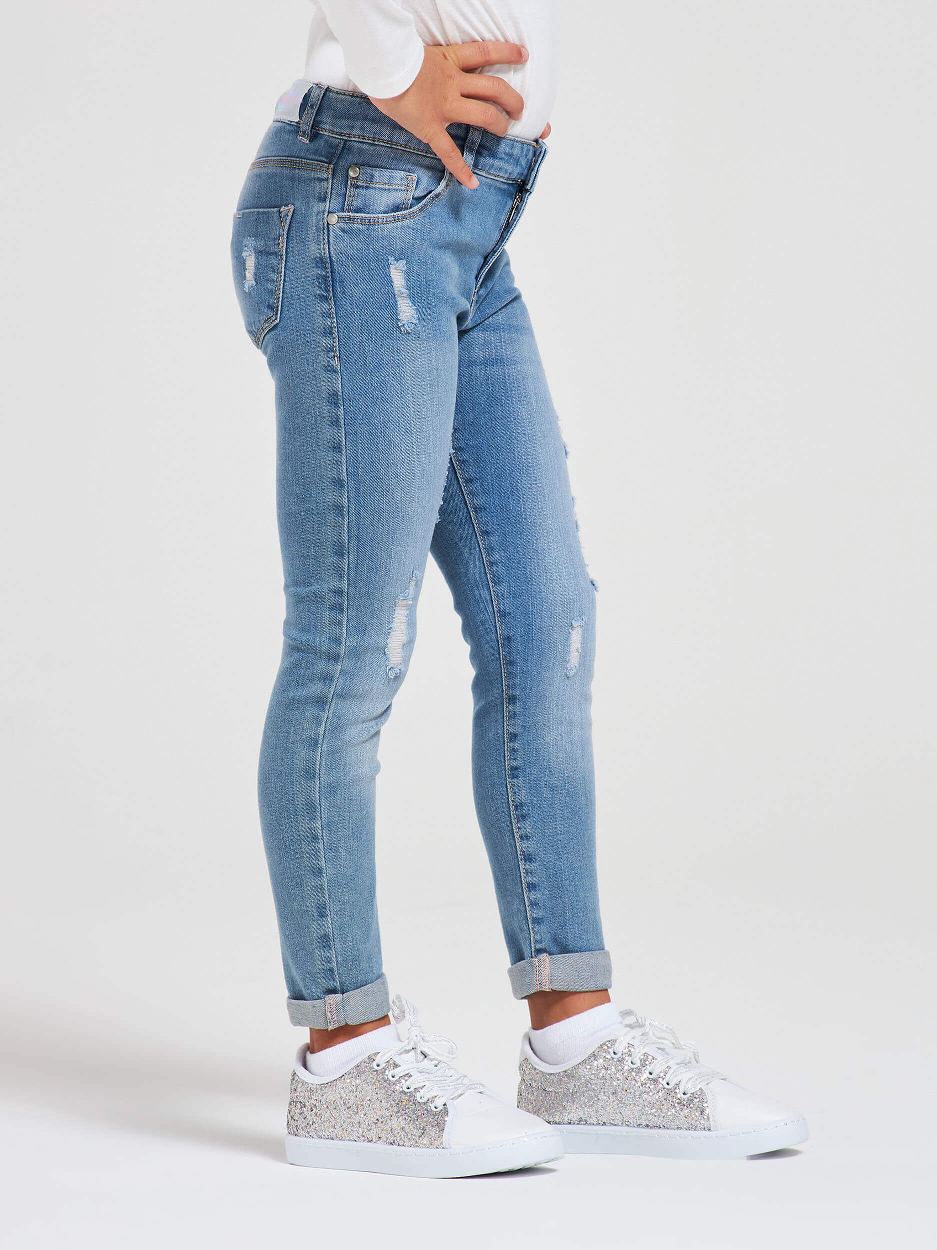 ripped blue jeans girls