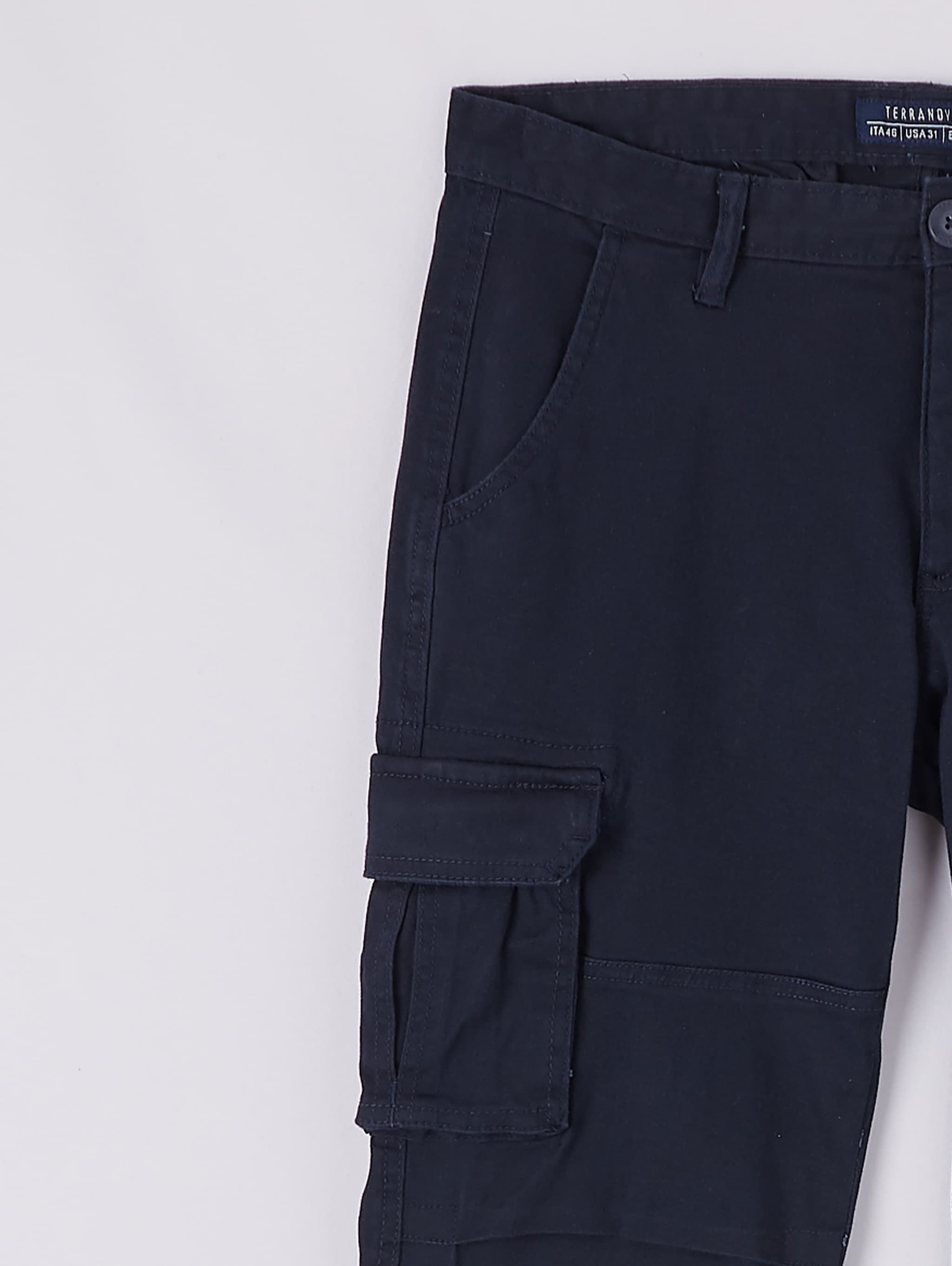 blue cargo trousers