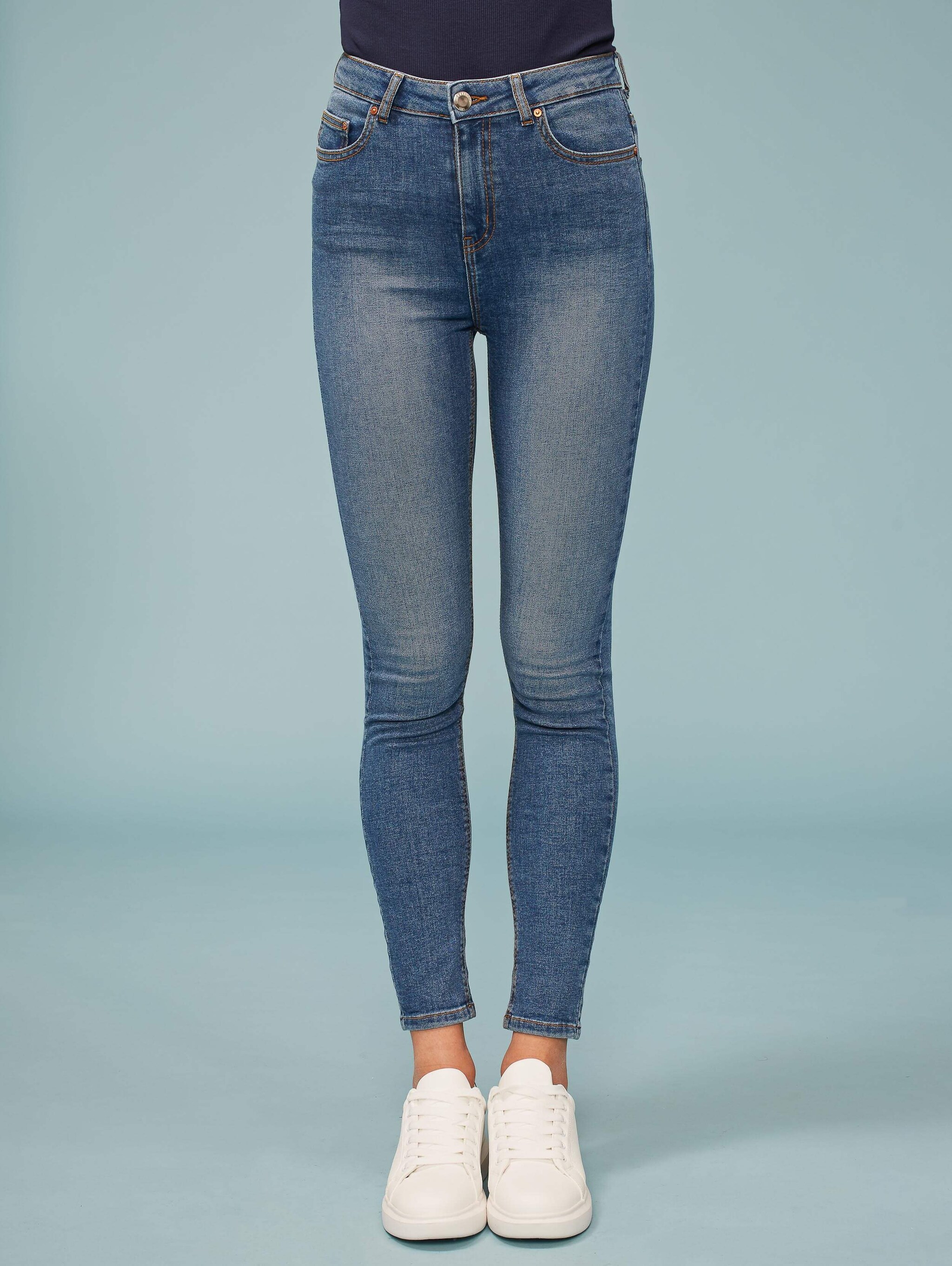 blue denim High-waisted skinny jeans 