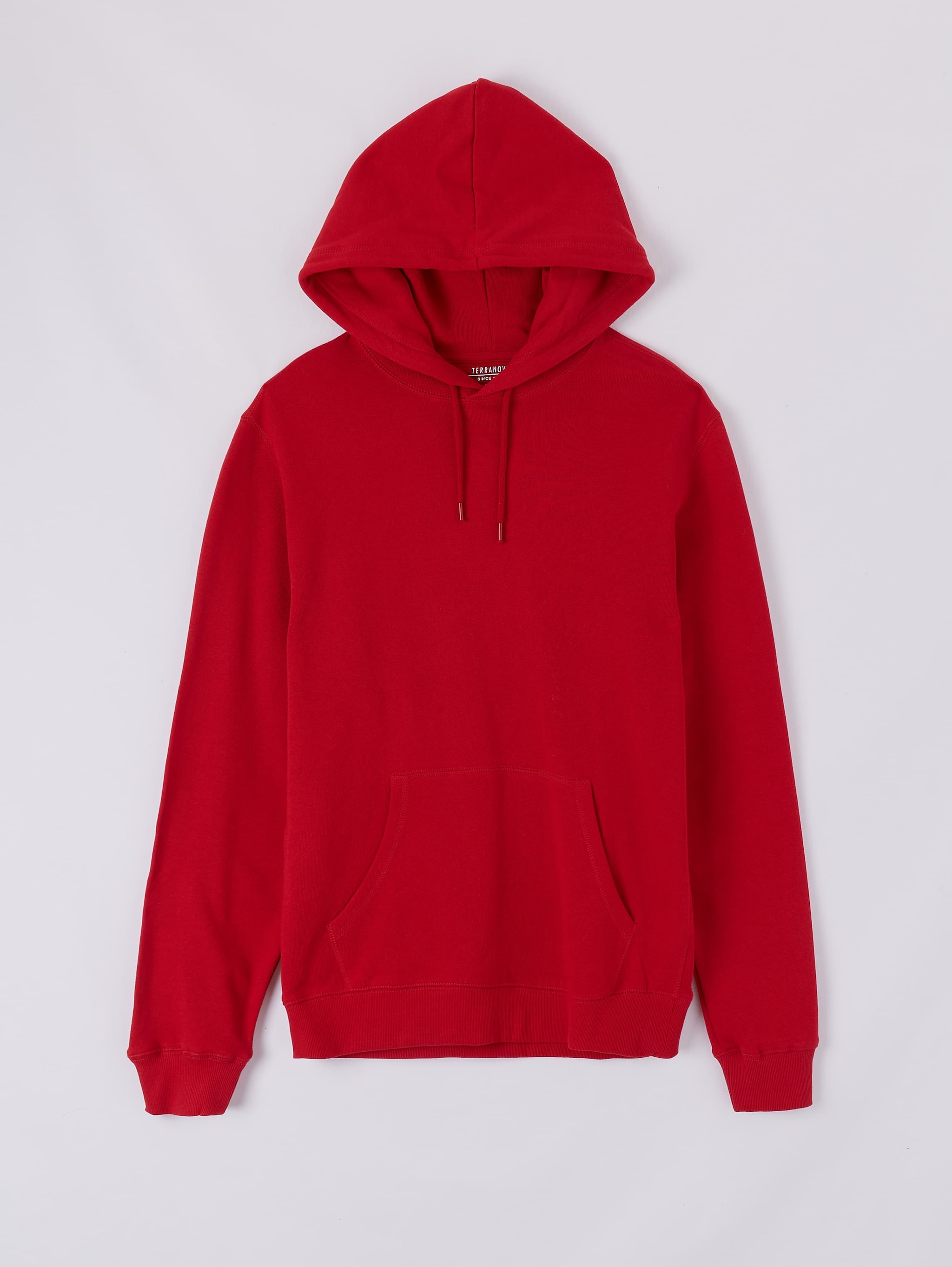 red hooded sweatshirt