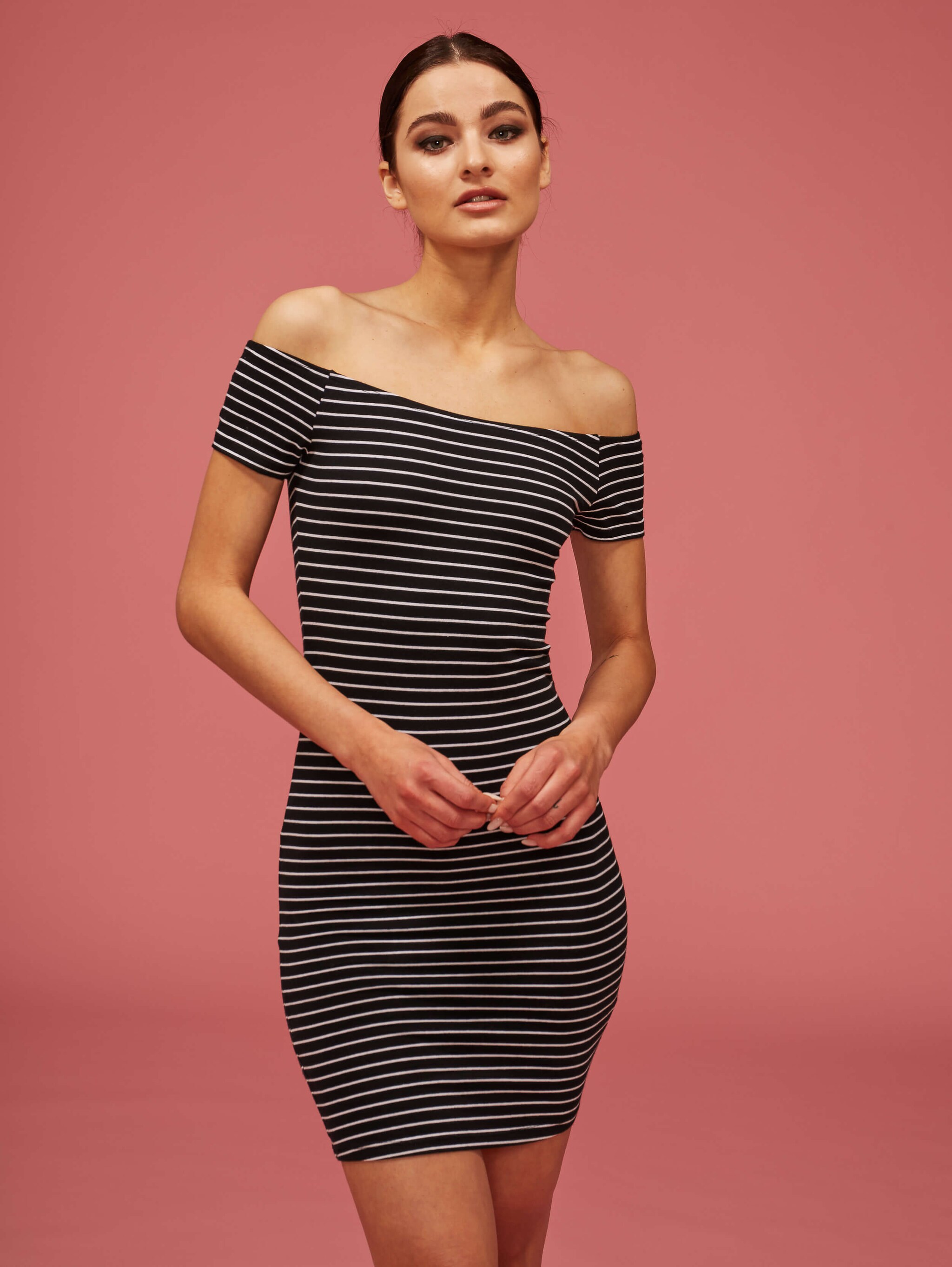 red striped bodycon dress