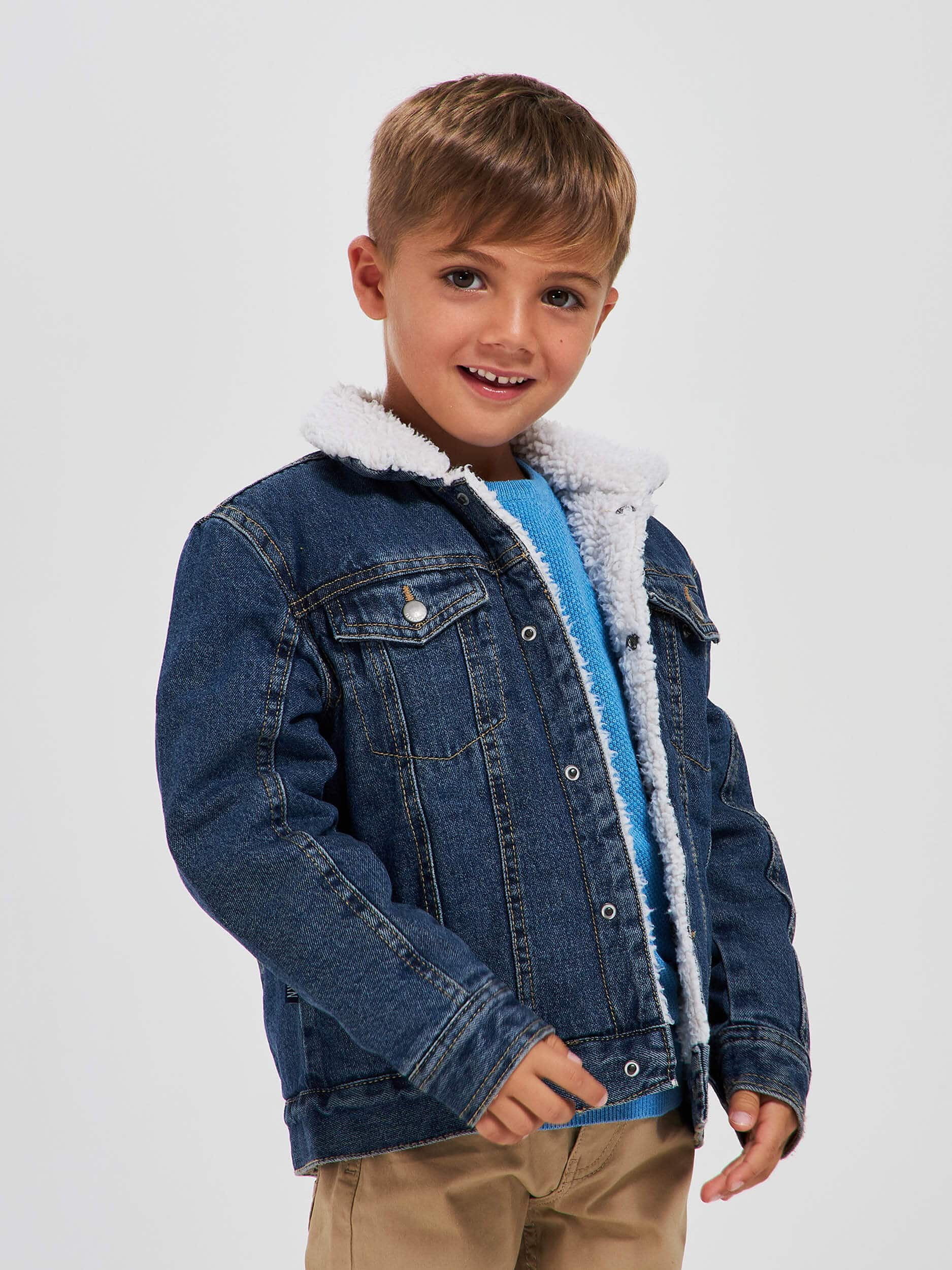 sherpa lined denim jacket boys