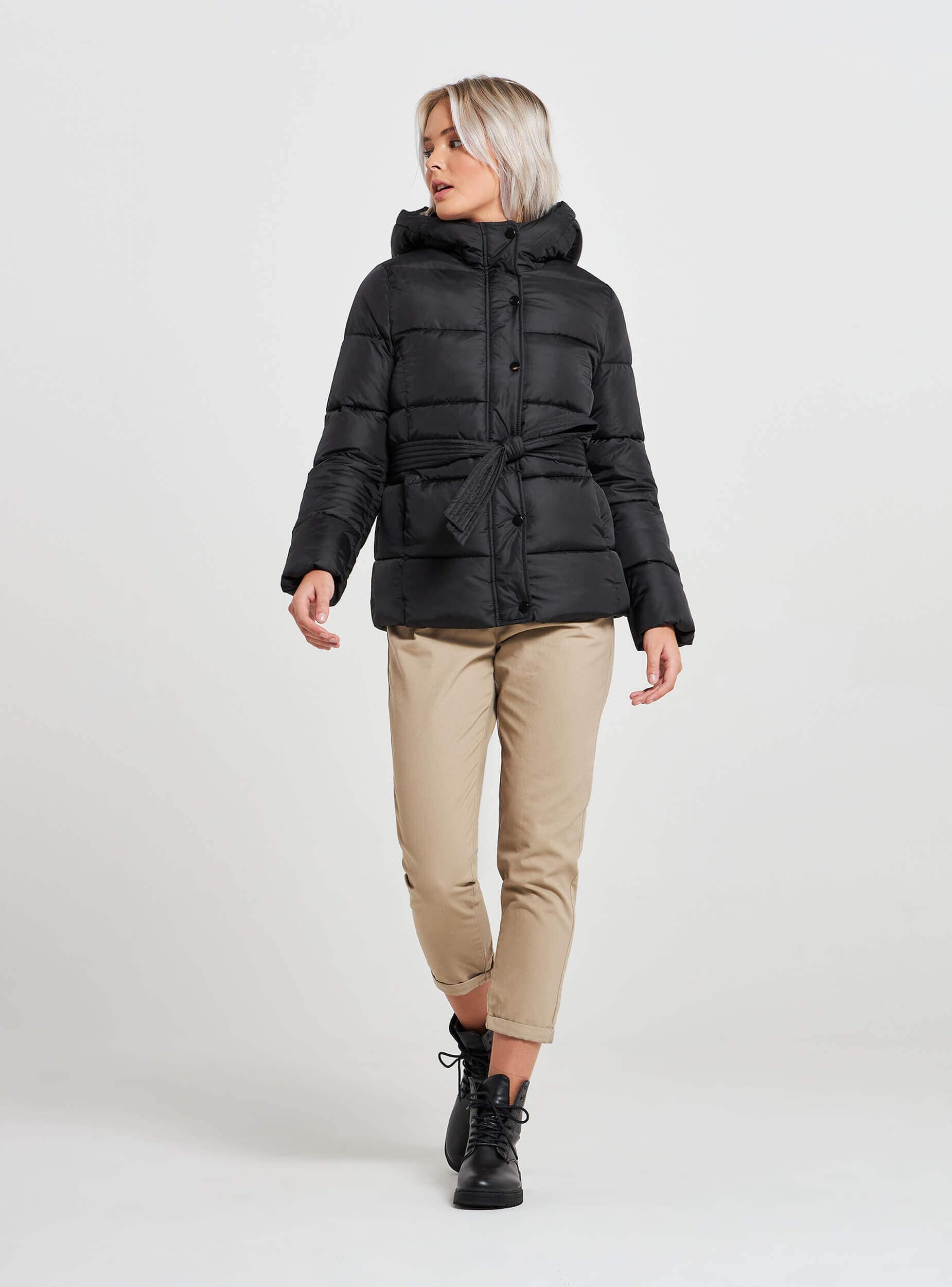 short black quilted jacket