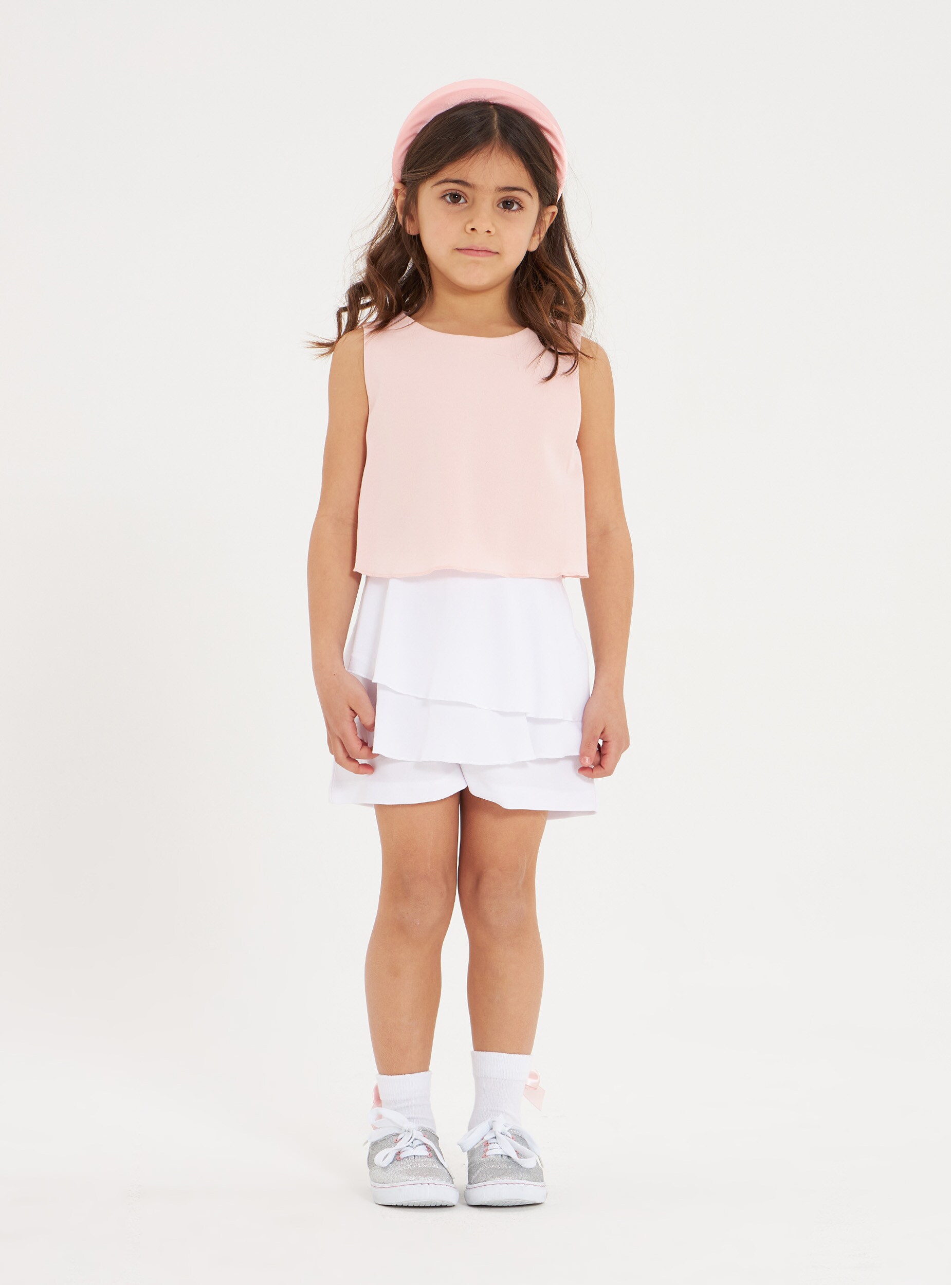 Pink Light Short Two Colour One Piece With Frill Buy Online Terranova