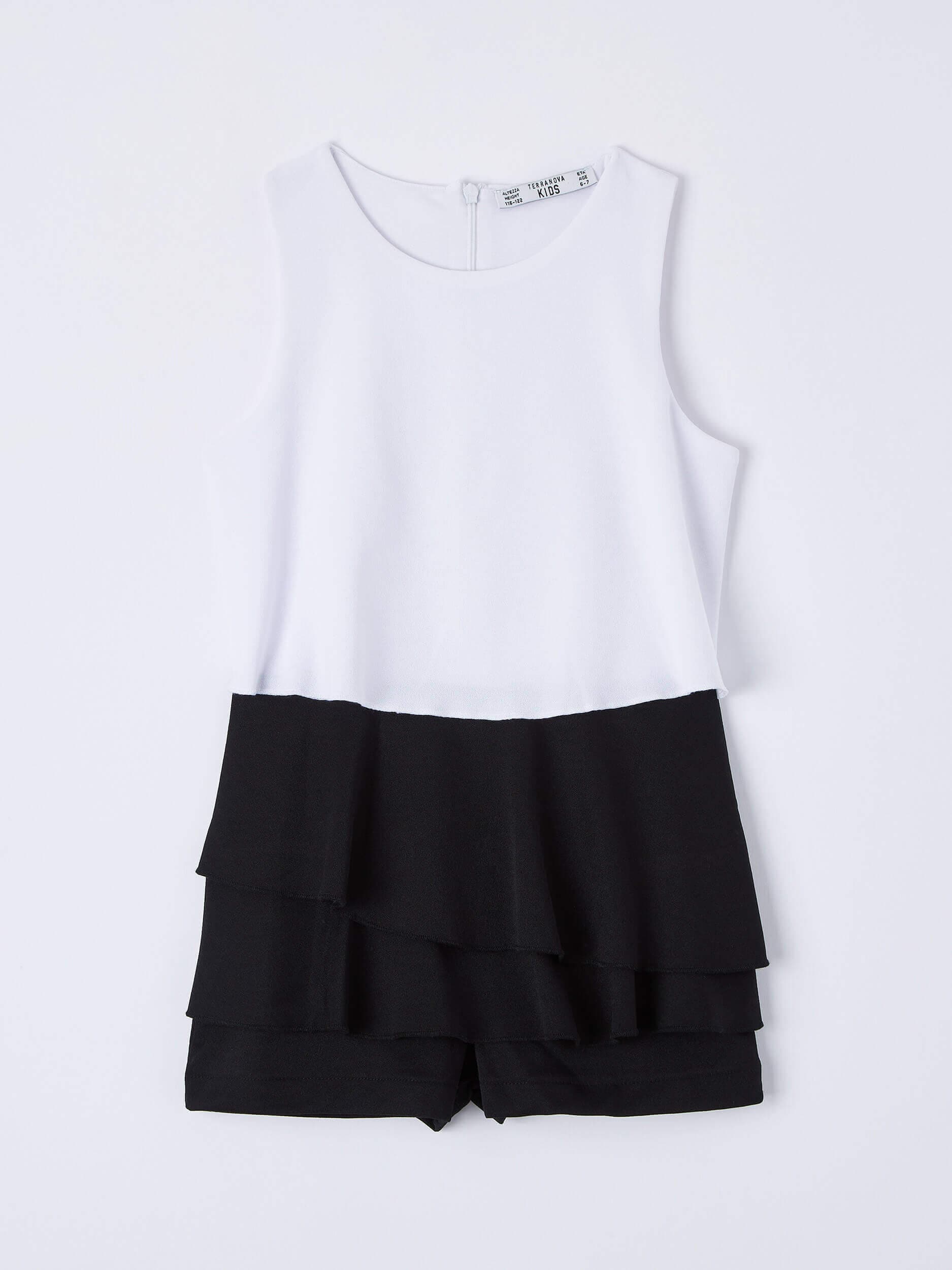 Optical White Short Two Colour One Piece With Frill Buy Online Terranova Optical White Short Two Colour One Piece With Frill Buy Online Terranova