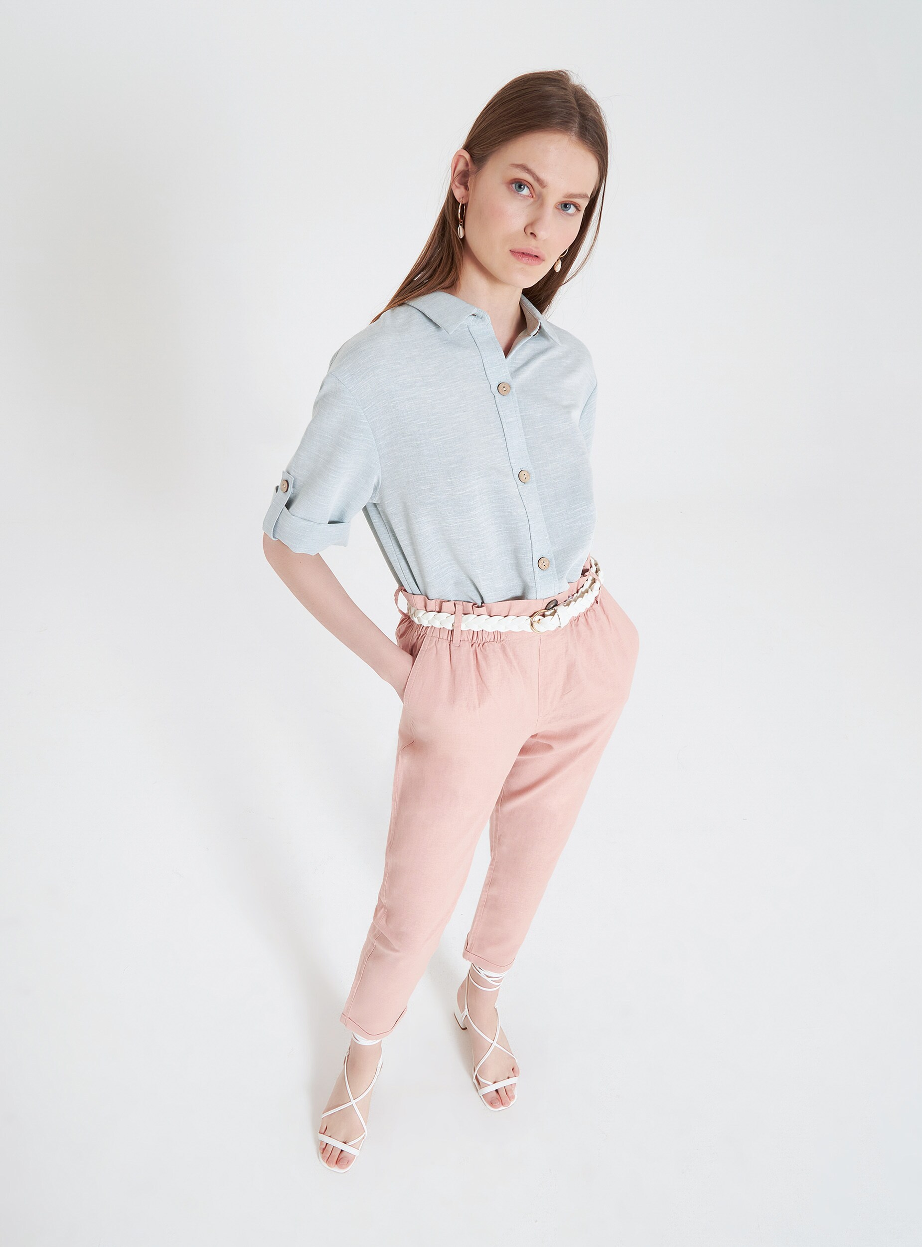 women's paperbag dress pants