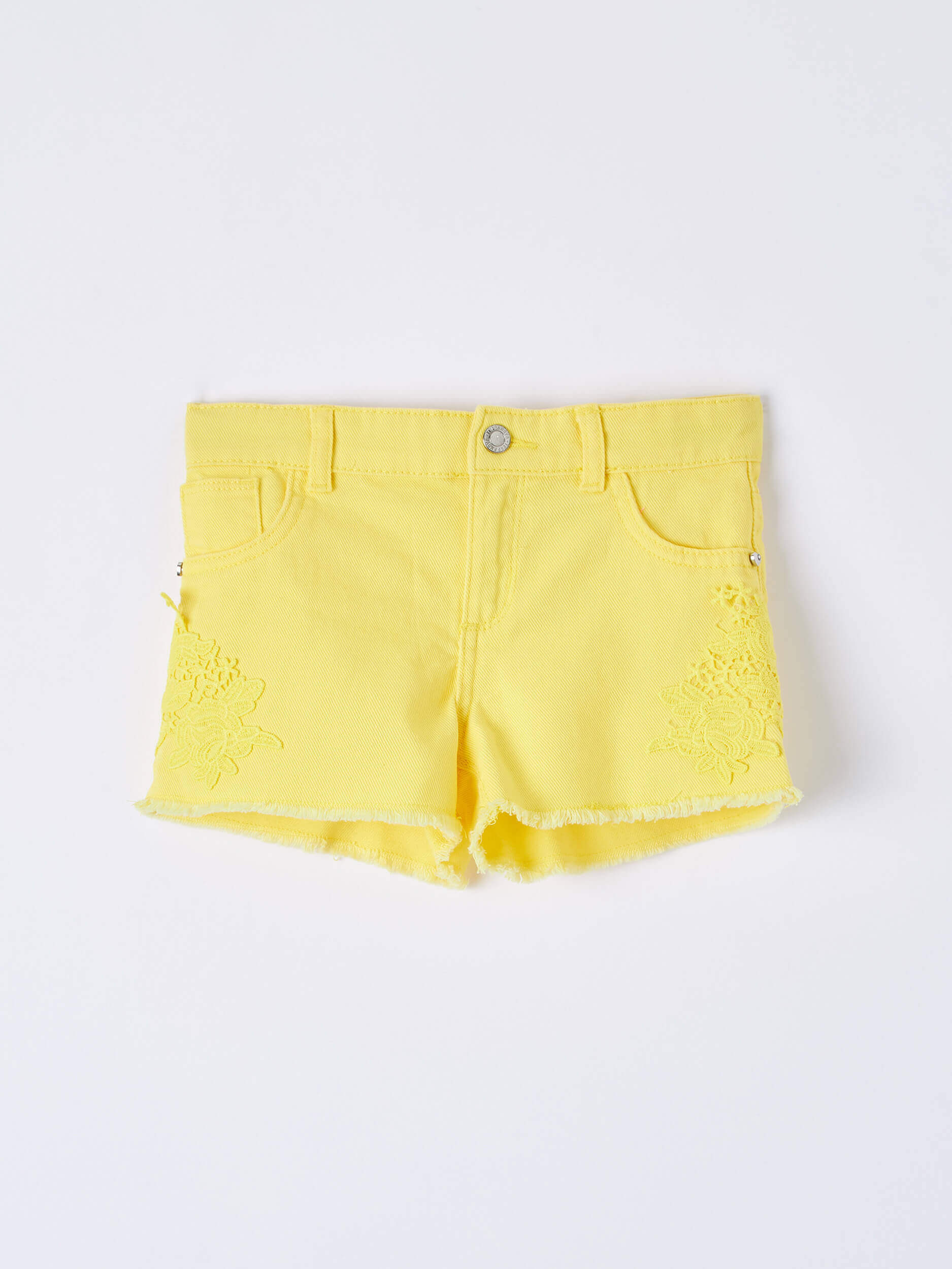 Yellow lemon Single-colour shorts with 