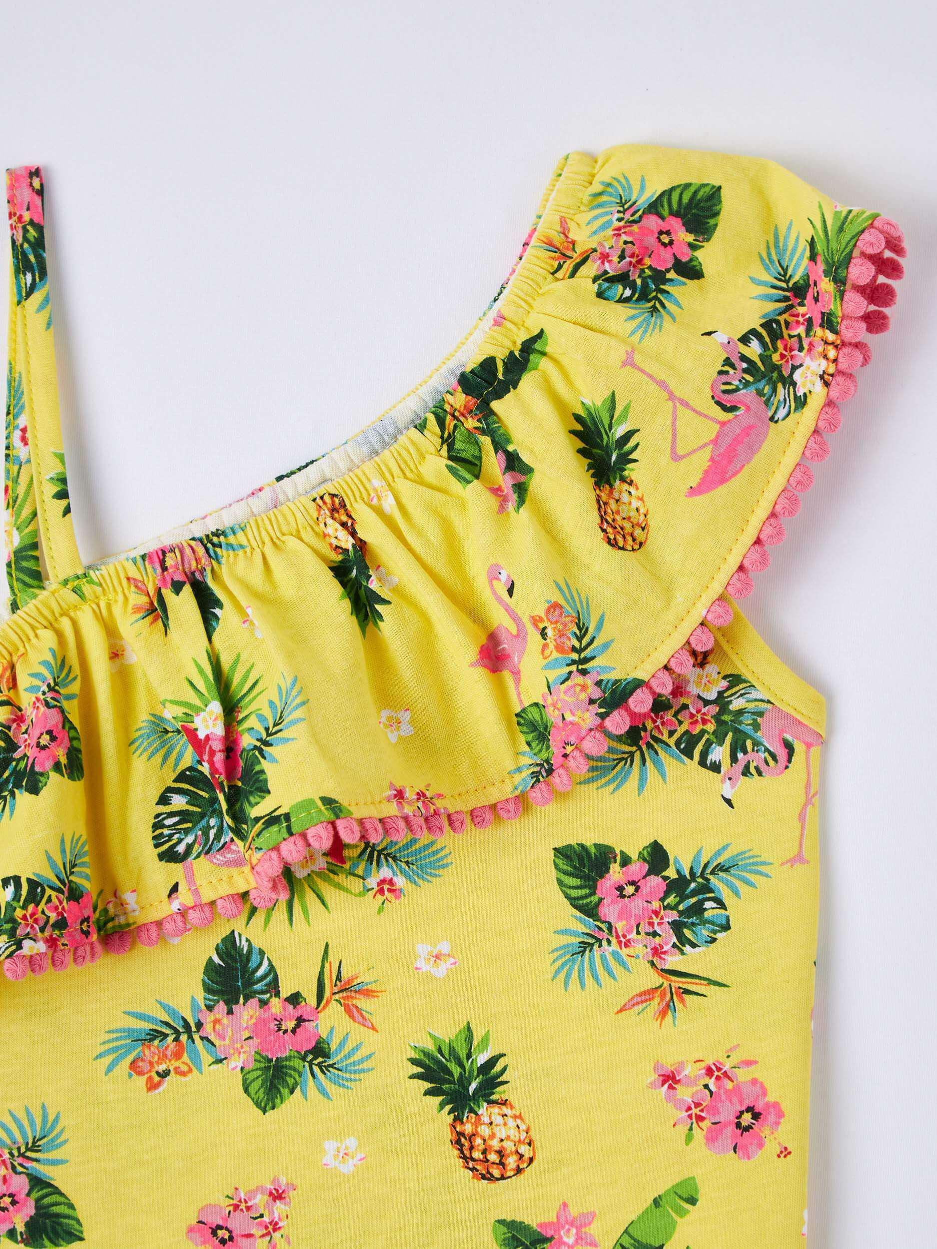 Top Monospalla A Fantasia Tropicale Bambina