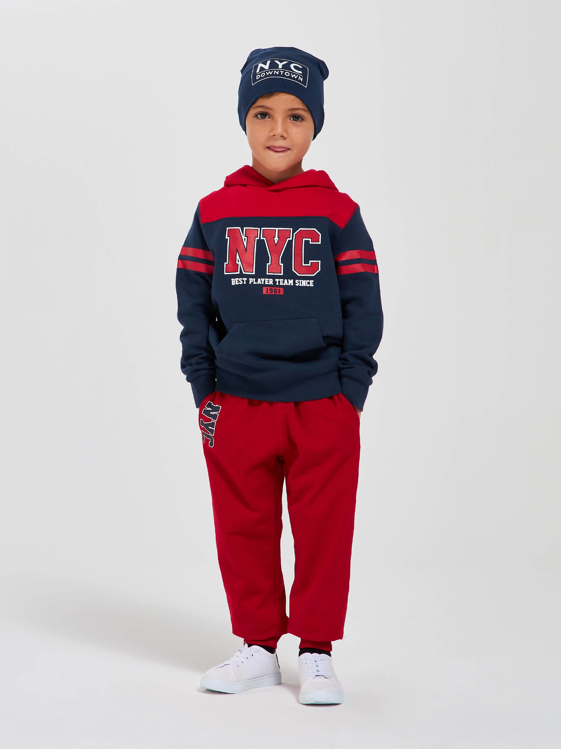 red joggers boys