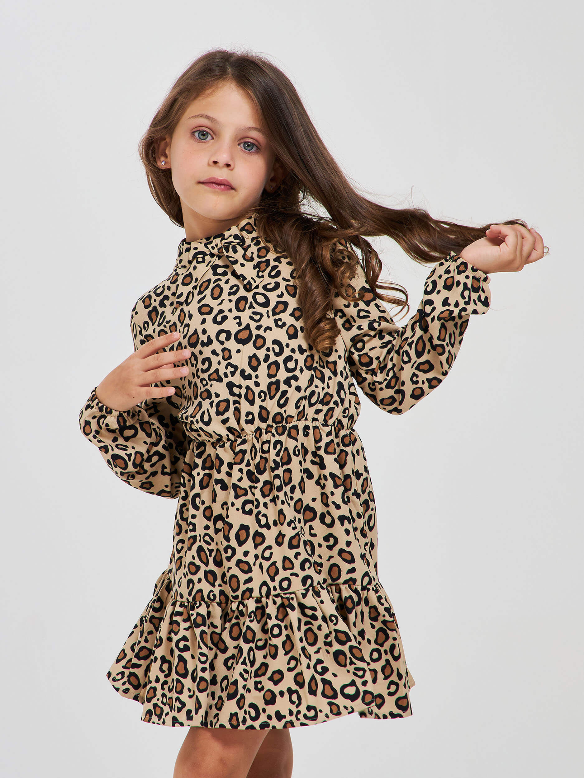 beige spotted dress