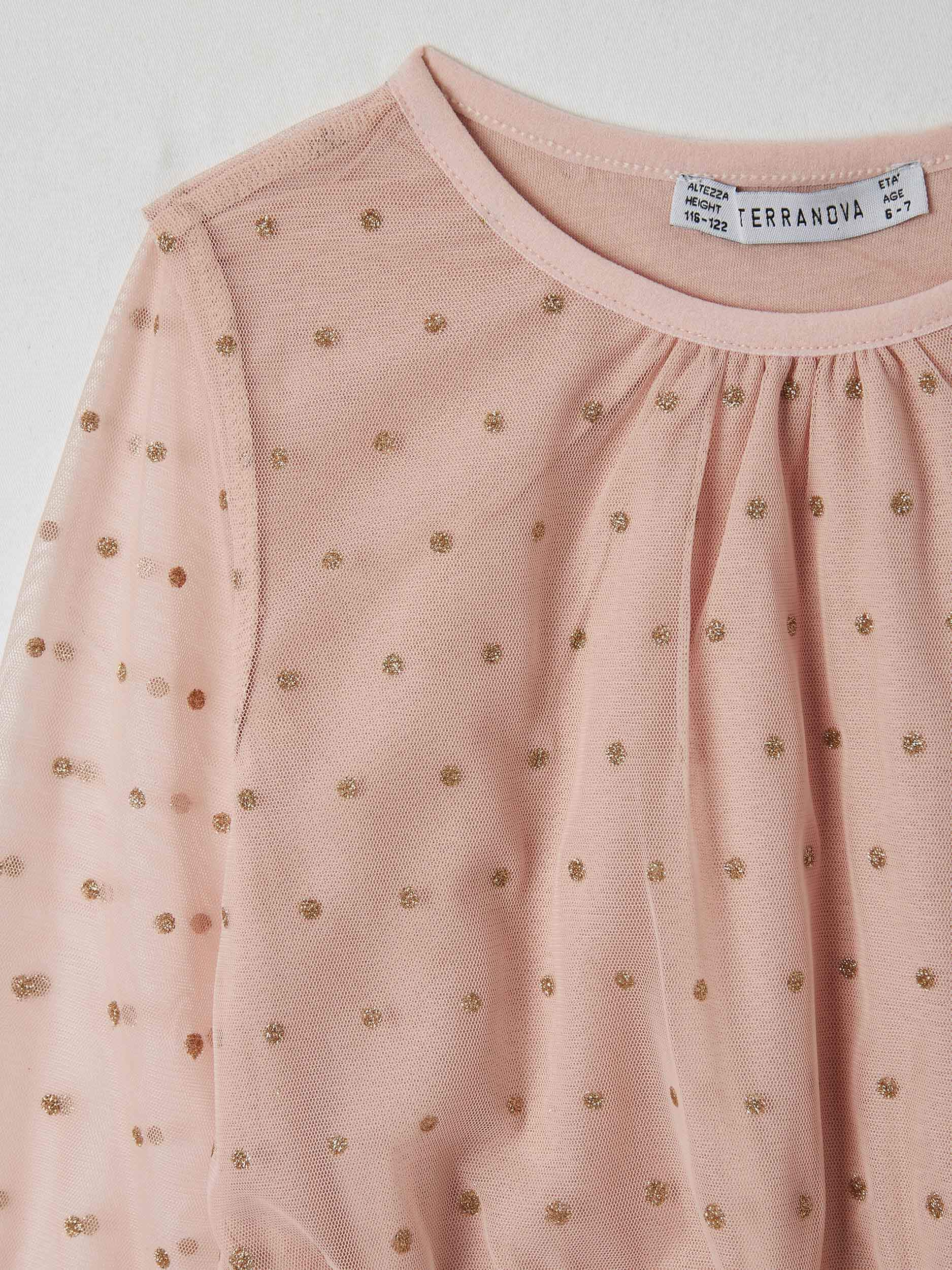 pink polka dot t shirt