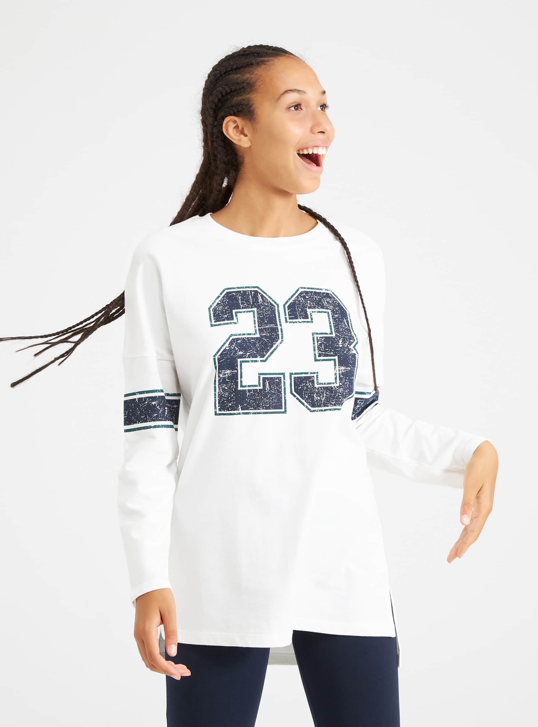 tee shirt long femme sport